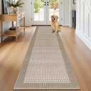 Ileading Hallway Runner Rug 2'x10' Heavy-Duty Durable Entryway Floor Mat with Non Slip Rubber Backing for Busy Traffic Extended Indoor Doormat Machine Washable Beige Kitchen Throw Rug for Corridor