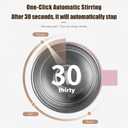 Self Stirring Coffee Mug: Rechargeable Automatic Self Stirring Mug with Magnetic Stirrer and Lid,Travel Coffee Cup for Milk/Cocoa/Office/Travel/Best Gifts 13oz (Pink)