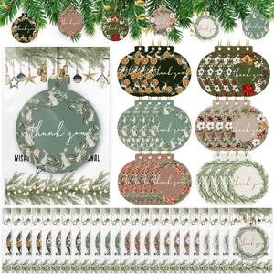 2 x 24 Sets Christmas Employee Appreciation Gifts Bulk Scented Christmas Hanging Ornaments with Card Bag Inspirational Thank You Gifts Bulk for Coworkers Staff Xmas Tree (Thank You)
