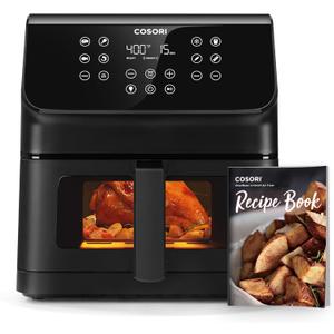 COSORI Clear Window Air Fryer, 6.5 Quart Large Compact Airfryer, 12 One-Touch Savable Custom Functions, Cookbooks and Online Recipes, Nonstick and Dishwasher-Safe