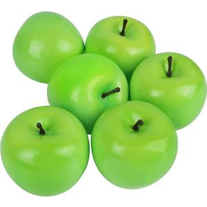 8 Pcs Artificial Red Apples Decoration Fake Delicious Apples Foam Fruits for Home Kitchen Christmas Decoration Photography (Green)