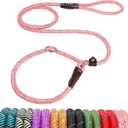 Fida Durable Slip Leads for Dogs, 6 FT x 1/2" Heavy Duty Dog Loop Leashes, Comfortable Strong Rope Slip Leash for Small Dogs and Puppies, No Pull Pet Training Lead with Highly Reflective(1/2", Pink)