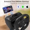 NBCP Wireless Racing Wheel with Pedal – Steering Wheel for Switch, PS4/PS3, PC, iOS, Android – 270° Rotation, Dual Vibration, Bluetooth 5.0, Race Game Controller, Black