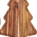 Umigy 1 Pcs Christmas Charcuterie Boards Christmas Tree Wooden Cutting Board with Handle Antler Acacia Wood Cute Cutting Board for Cheese Fruit Bread Salad Vegetables Snack Dessert