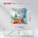 HOMETITUTE Pack of 2 Christmas Throw Pillow Covers 18x18 Inch Soft Decorative Crab Cushion Covers Holiday Beach Party Winter Christmas Pillow Cases Coastal Decor for Sofa Couch Bed Living Room