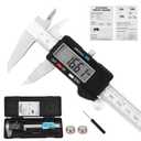 Digital Caliper Measuring Tool, Stainless Steel Vernier Caliper Digital, Micrometer Calipers with Large LCD Screen, Auto-Off Feature, Inch Millimeter Conversion, 6 Inch Caliper Tools for DIY/Household