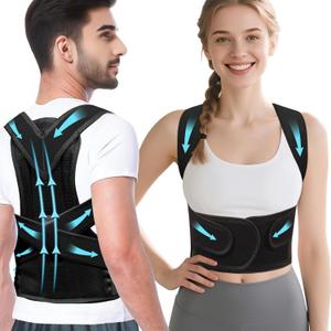 Back Brace Posture Corrector, Adjustable Support Device for Men and Women, Back Pain Relief and Lumbar Support (S. 26-32.3 in)