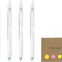 Pilot Juice 05 Retractable Gel Ink Pen, Extra Fine Point, 0.5mm, White Ink, 5-Pack, Sticky Notes Value Set