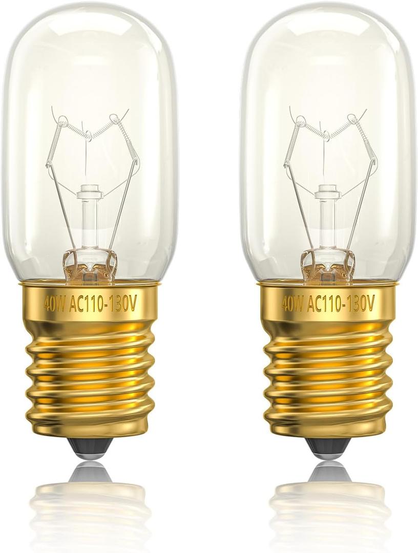 3 x DoRight Microwave Oven Light Bulb, 40W 110-130V E17 Oven Light Bulb, 2300K Warm White Dimmable Incandescent for Ovens/Microwaves/Range Hood, 2 Packs