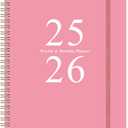 2 x 2025-2026 Planner - Academic Planner 2025-2026 from July 2025 to June 2026 with 12 Monthly Tabs, Flexible Cover, Inner Pocket, 8.5" x 11", Pink