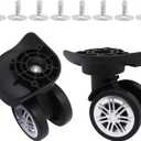 ZHMEINA Luggage Wheels Replacement Kit, Suitcase Wheels Replacement with Screws, 360 Rotation Spinner Wheel, Mute Double Row Swivel Wheel for Luggage Suitcase Trolley (Black, 2PCS)