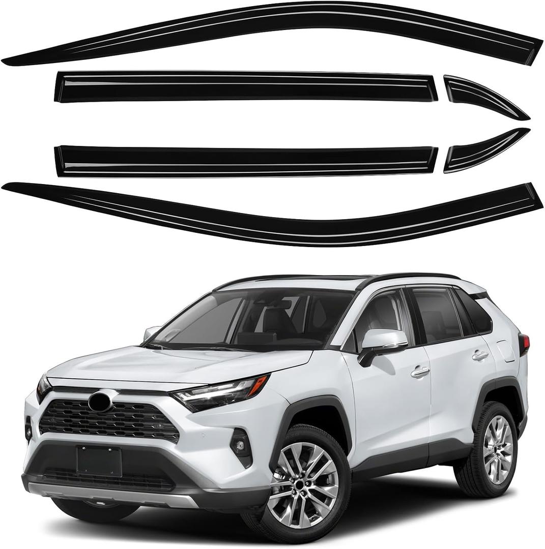 ZZEQYG Window Visors Rain Guard Shield for Toyota RAV4 LE XLE Premium Limited 2019-2025 Accessories Window Rain Guard Visors Vent Visors Window Deflector Out-Channel Vent Shades
