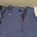 Men's 3 Piece Linen Suits Casual Lightweight Blazer Jackets Vest Pants Set for Wedding Business Prom Suit (Deep Blue) XXXL