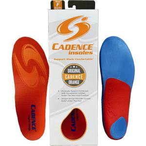 Cadence Insoles Orthotic Shoe Insoles, Orange, Men's 6.5-7.5, Women's 7.5-8.5
