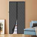 Magnetic Thermal Insulated Door Curtain, Fits Door Size 38" x 82",Durable Oxford Cloth & Thicken Polyester Fiber Fill, Efficient Temperature Control, Durable Construction, Soundproof and Windproof (Dark Gray)