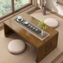 Japanese Coffee Table 39.39x19.68x15.75in Foldable Floor Table Wooden Low Coffee Table for Sitting on The Floor Tea Table for Living Room Dining Room Tea Tatami Home Decoration