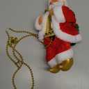 Climbing Santa Claus 9" Christmas Ornament Xmas Decoration Climbs Up and Down Battery Operated Toy with Light Music and Sound Animated Climbing on Beads Musical Moving Figure Xmas Christmas Ornament