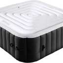 Tlswshsy 5.3 Ft Inflatable Hot Tub Cover- Energy Saving Lid for Square Hot Tub- Foldable Protective Rain Overflow Cover for Outdoor Inflatable Hot Tubs