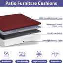 IPYNBAP Outdoor Chair Cushions Set of 4 -Waterproof Outdoor Seat Cushions for Patio Furniture, Patio Chair Cushion with Handle and Ties, Out Door Chair Pads,19x19x3-Square, Burgundy