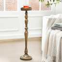 Yalikop Drink Table Pedestal Side Table Round Martini End Table Small Cocktail Drink Stand for Small Spaces Nightstand Bedroom Couch Chair Vintage Metal Decor, 5.74 x 5.74 x 25.98'', Brass (Novelty)