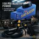 LE LEMATEC Sand Blaster Gun Kit Portable Sandblaster for Air Compressor Rust Removal & Glass Etching Gravity Feed & Siphon Modes AS118-2C