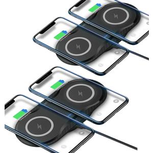 2 Pack Dual 15W Wireless Charger for Multiple Devices, 30W Fast Wireless Charging Pad/Mat for Apple iPhone, for AirPods, for Samsung Phone, for Google Pixel, and All Qi-Enabled Devices (Black-2Pack)