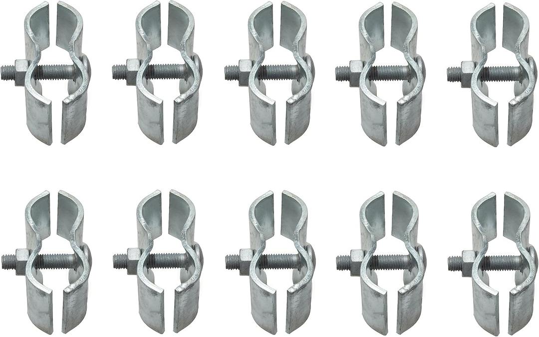 10 Set Chain Link Fence Panel Clamps 1-3/8" Dog Kennel Panel Clamp for Round Pipe Panel Frame