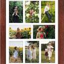 13x17 Picture Frame Display 8 opening 4X6 Picture Frame Collage,Multi Photo Frame with Mat,Plexiglass,Wall or Tabletop Decor,Walnut Wood Grain