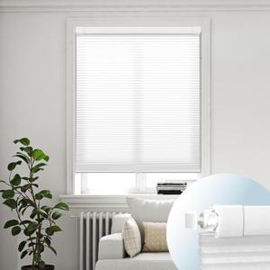 DEZ FURNISHINGS EZ Grip PRO No Tools No Drill Light Filtering 1" Cordless Cellular Shade, Easy Finger-Tighten Install, 32" W x 64" H, White