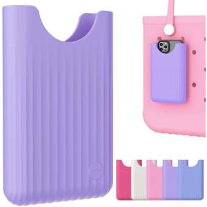 OUTXE Phone Holder for Bogg Bag, Cell Phone Holder Insert Accessory with Locking Buckle Compatible with L/XL/Original/Baby Bogg & Simple Modern Bag, No More Digging for Smartphone (Lilac Purple)