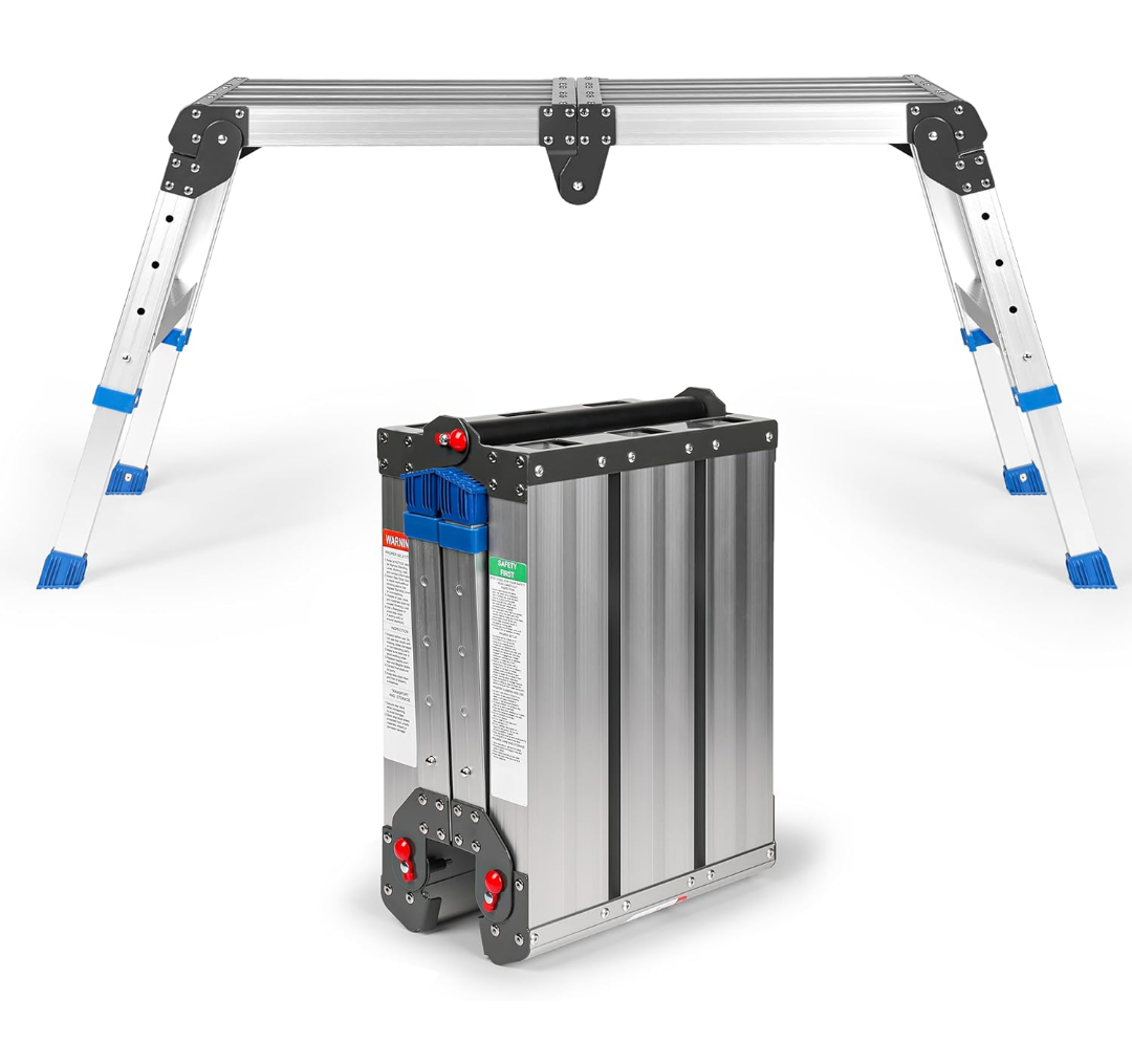 Folding Step Platform with Adjustable Height 14–20in – Lightweight Adjustable Ladder with Carry Strap, 600lb Load, Non-Slip Feet, Collapsible Step Stool Design for Home Projects and Car Cleaning