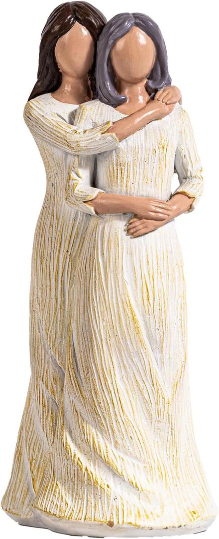 BUTILIVEEN Hugging Mom Daughter Figurines, Gifts for Mom from Daughter for Christmas, Mothers Day and Birthday, Hand Painted Statue, Resin, 8 inch