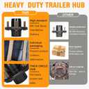 2 Sets 2000Lbs Trailer Hub Kit 5 Bolt 4.5",5 Lug Trailer Wheel Hub Fit 1" and 1-1/16" Trailer Straight Spindles,54.5 Trailer Axle Kit,Boat Trailer Hubs 5 Lug(only for Straight Spindle)