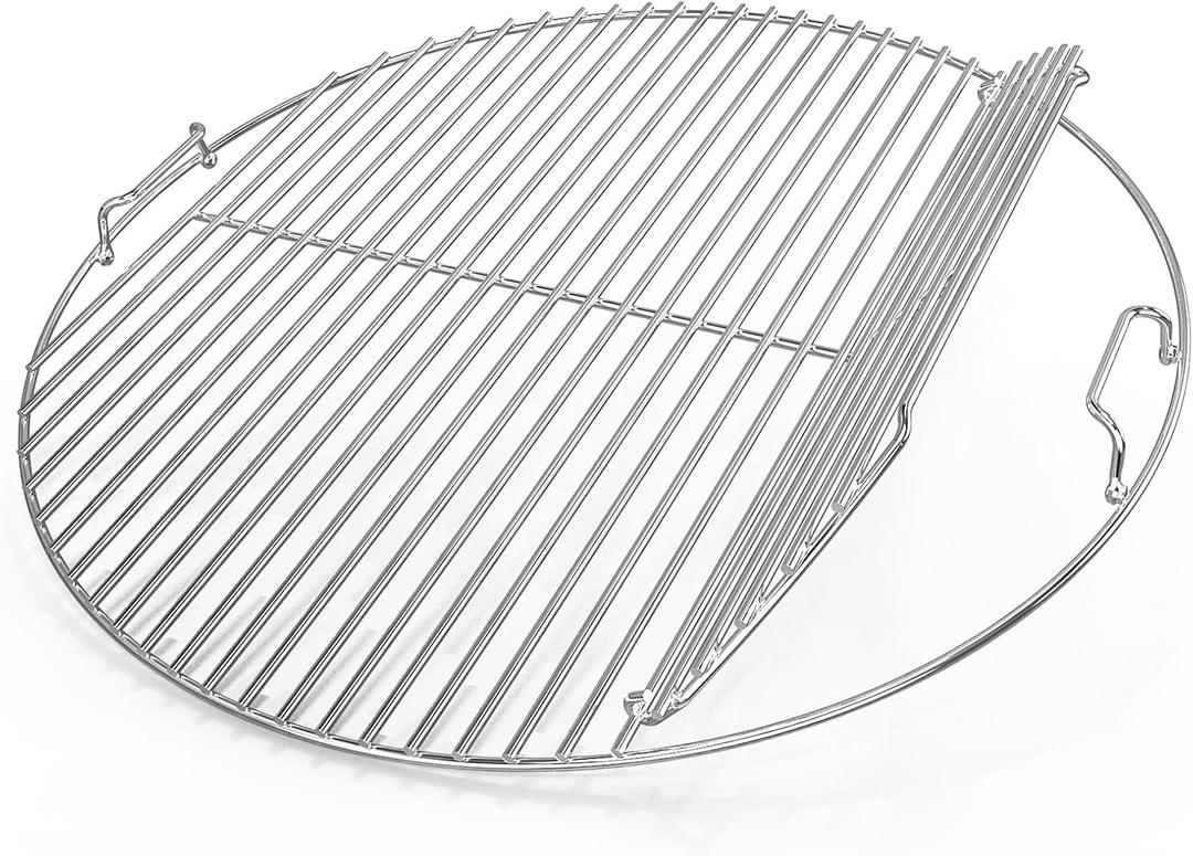 onlyfire Stainless Steel Grilling Grate Replacement Hinged Cooking Grate for Weber 22" Kettle Charcoal Grills