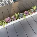 Modern Metal Trough Planter - Rectangle Succulent Planter Box - 32" Window Sill Planters - Decorative Indoor/Outdoor Table or Window - Windowsill Herb (1pc 32'' White), 32" X 3.25" X 3.5" Inches