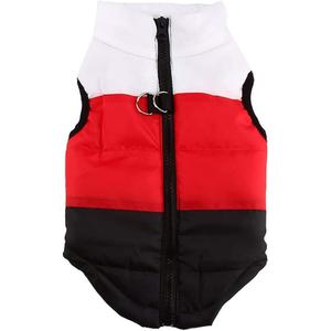 Winter Waterproof Windproof Vest Coat for Cold Weather - Warm Jacket for Small Medium Dogs (Not Suitable for Big Dogs) White/Red/Black L (L(Back:15.5", Chest:20.5", 11.5-13.0lbs))
