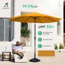 JEAREY 10FT Outdoor Patio Umbrella Outdoor Table Umbrella with Push Button Tilt and Crank, Market Umbrella 8 Sturdy Ribs UV Protection Waterproof for Pool, Garden (Light Orange)