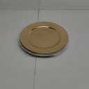 Metallic Foil Charger Plates - Set of 6 - Made of Thick Plastic - Gold