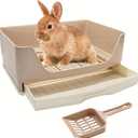 BWOGUE Large Rabbit Litter Box Toilet,Potty Trainer Corner Bedding with Drawer Larger Pet Pan for Adult Guinea Pigs, Rabbits, Hamster, Chinchilla, Ferret, Galesaur, Small Animals(White) (16.1"L x 11.4"W x 6.2"H)