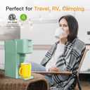 Tastyle Mini Hot and Iced Coffee Maker Single Serve, for K Cup and Ground, 6 to 14 Oz Brew Sizes, with Recipe Book, for Home, Travel, RV, Office and Dorm, Mint