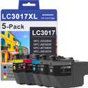 LC3017XL High Yield Ink Cartridges (5-Pack,2 Black/1 Cyan/1 Magenta/1 Yellow) - MNRS Compatible LC3017 XL Ink Cartridges Replacement for Brother LC3017XL MFC-J5330DW MFC-J6530DW MFC-J6530DW Printer