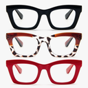 REAVEE Oprah Style Reading Glasses for Women, Blue Light Blocking Cute Oversized Square Computer Readers Spring Hinge
