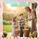 Easter Bunny Figurines Set, 28PCS Realistic Fluffy Crouching Rabbits - Easter Basket Stuffers, Spring Home Table Decor, Easter Gifts for Kids & Adults