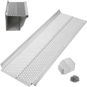 Gutter Guard, 5 inch Aluminum Gutter Guards, 10Pack-40ft, DIY Leaf Guards Protection for Gutters, 5" Rain Gutter Screen for Downspouts & Roof, Prevents Clogs & Debris, with Screws