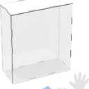 1-Pack Acrylic Display Case, 9.8x3.9x11.8 Inch/25x10x30cm Acrylic Clear Display Case Box with Black Wooden Base for Collectibles, Dustproof Showcase [White, Clear]
