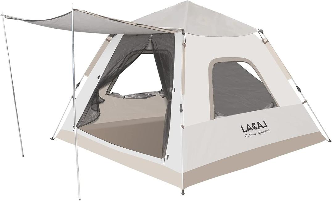 Lightweight Instant Tent for 2 Persons - Waterproof, Windproof, UV Protection - Portable for Outdoor Hunting, Hiking (3-person tent with rain fly)