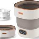 Portable Washing Machine Mini Washer with Spin Basket, 16L Large Capacity Foldable Laundry Machine for Underwear, Socks, Small Clothes, Perfect for Travel, Apartment, RV, Camping, Hotel