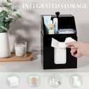 Anyoifax Disposable Facial Towels Storage Compatible with Clean Skin Club Clean Towel XL Double Layer Acrylic Box Cotton Pads Container Qtip Bin Face Towelettes Holder for Bathroom Counter, Black