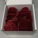 24 Yards Christmas Velvet Wrapping Ribbon, 8 Roll Silk Frayed Handmade Velvet Ribbon for Wedding Bouquet Invitation Christmas Wreaths Decor Gift Wrapping Cards DIY (Burgundy Red)