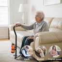 Stand Assist with Cup Holder & Safety Handle, 6-Level Adjustable Height Chair Couch Lift Aid Supports 400 LBS, Daily Mobility Rail for Sofa, Recliner, Chair, for Elderly, Disabled